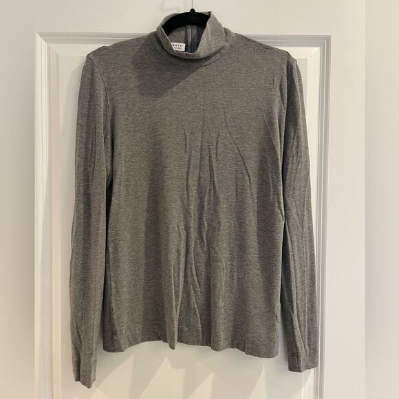 Akris Punto Gray Viscose Long Sleeve Mock Turtleneck Top Sz. 12 - Picture 9 of 10